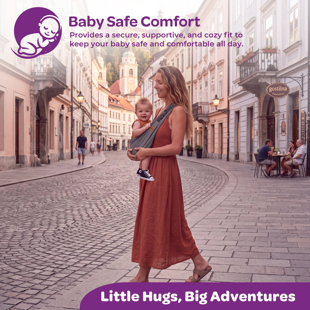 MOON Baby Carrier Baby Sling Carrier-Grey