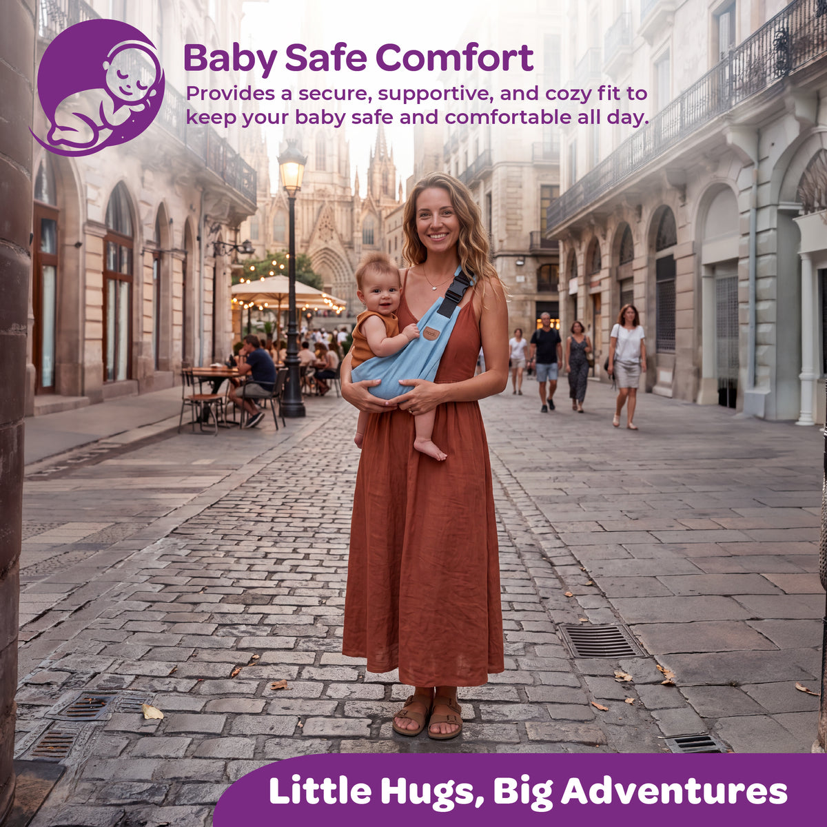 MOON Baby Carrier Baby Sling Carrier-Light Jean