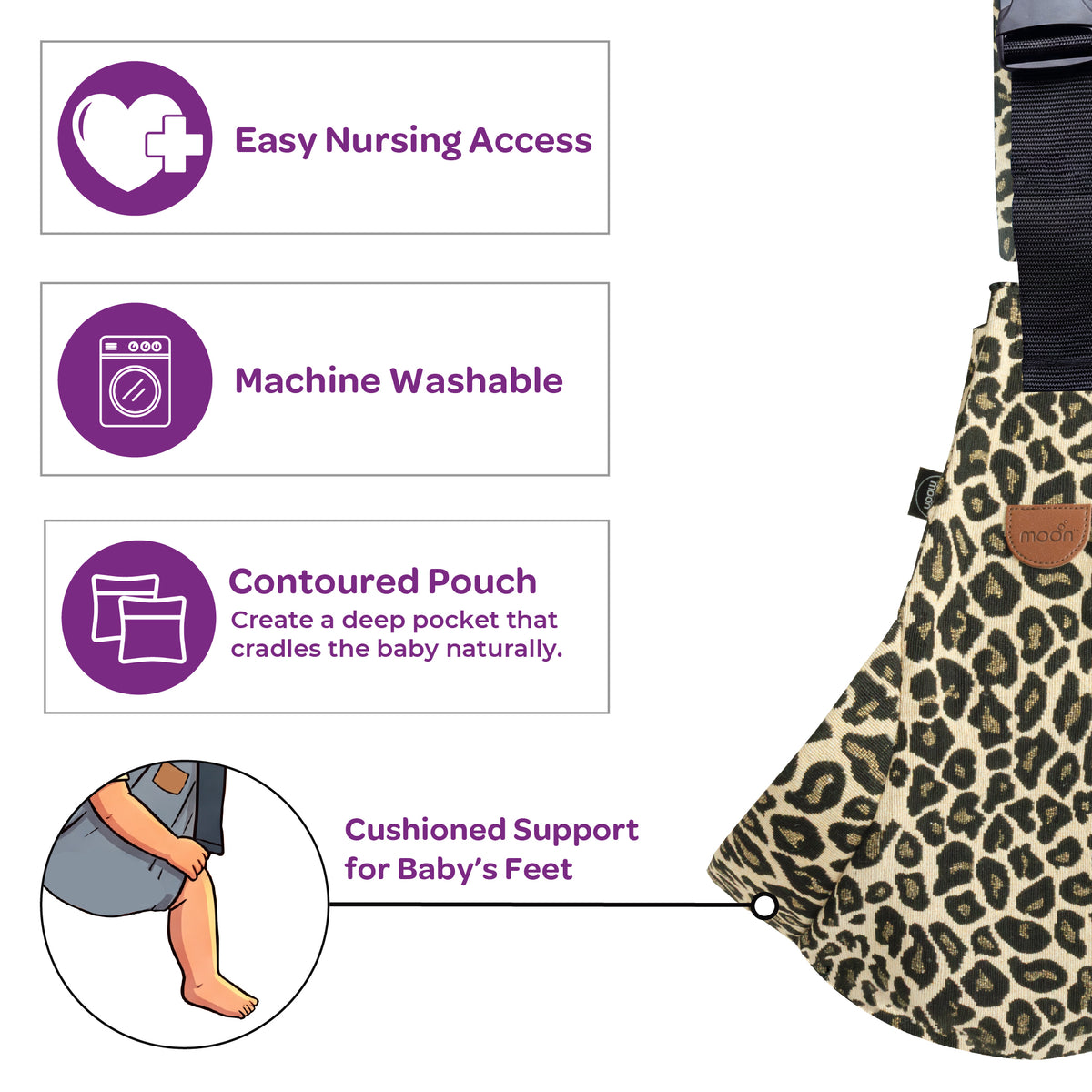 MOON Baby Carrier Baby Sling Carrier-Leopard Print