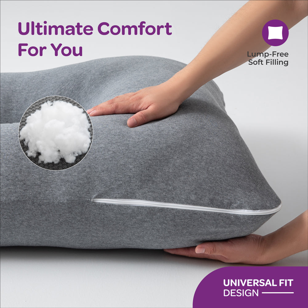 MOON Organic U Shaped Contour Maternity Pillow-Light Grey