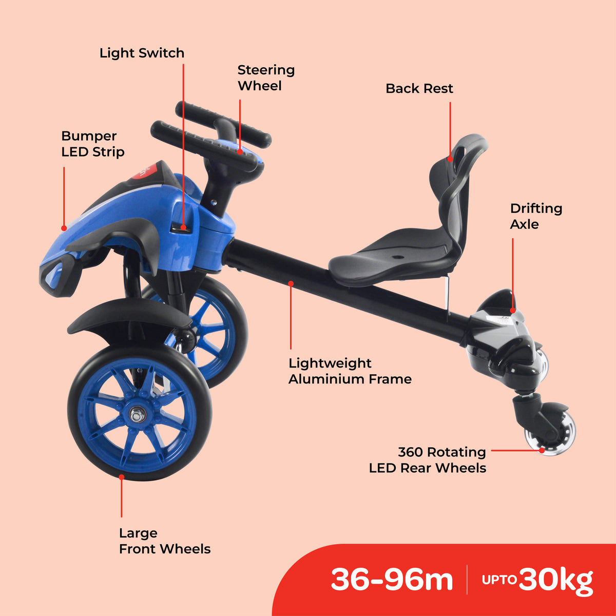 MOON Drift car - Red/Blue — The Moon Brand product image