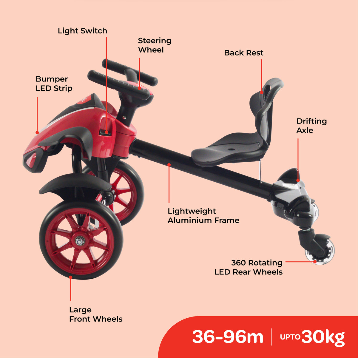 MOON Drift car - Red/Blue — The Moon Brand product image