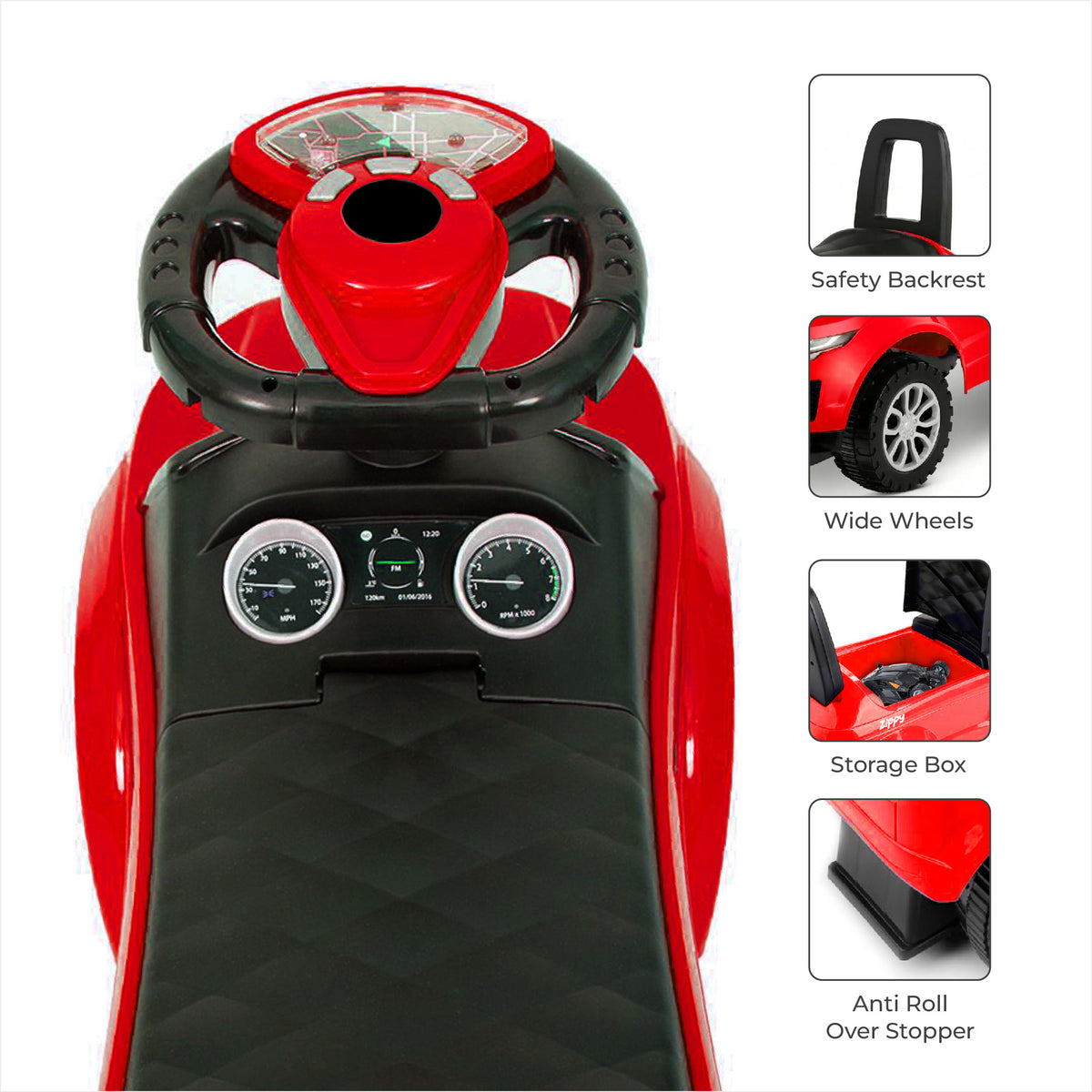 MOON Zippy Baby Sports Car, Blue — The Moon Brand product image