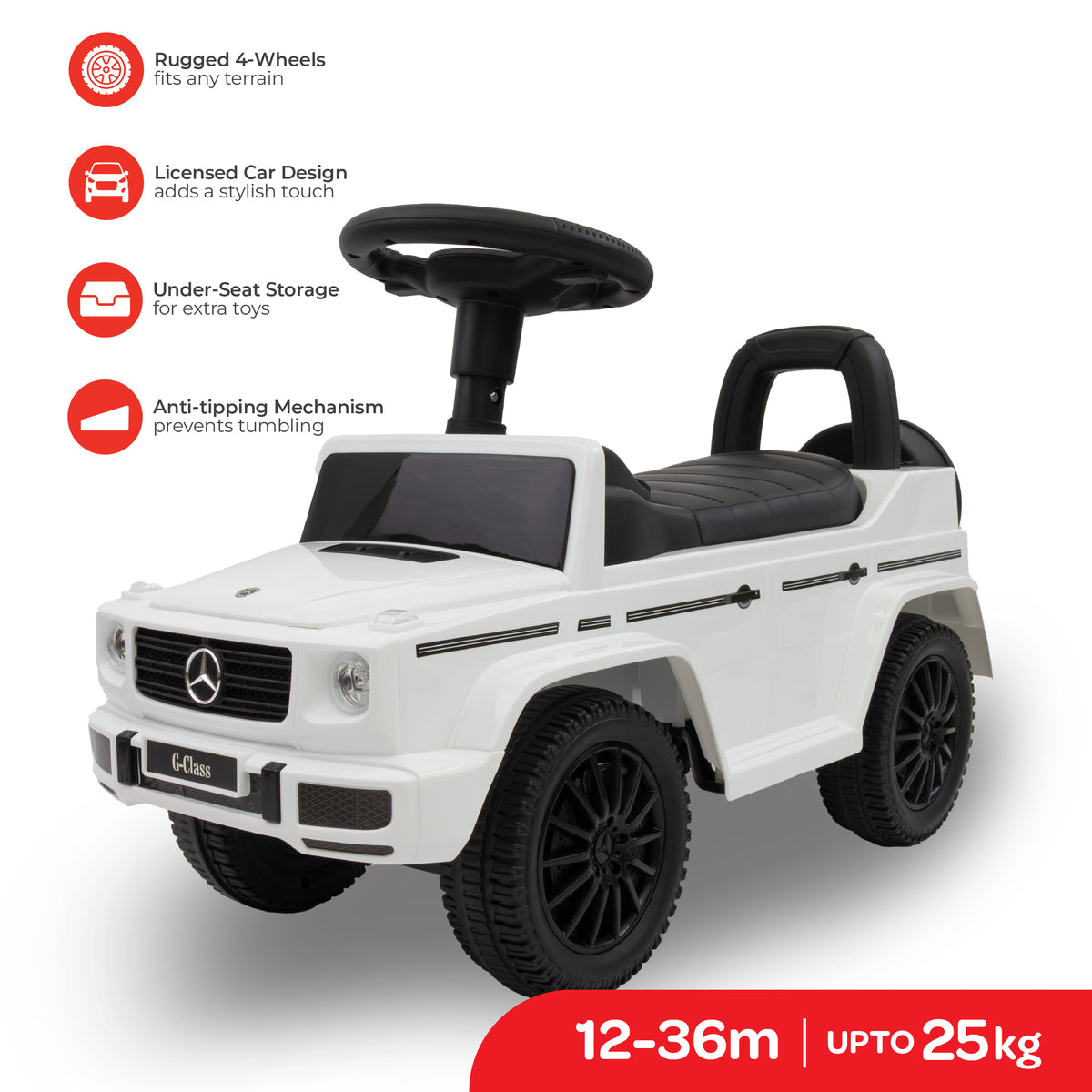 MOON Licensed Mercedes Ride on -white