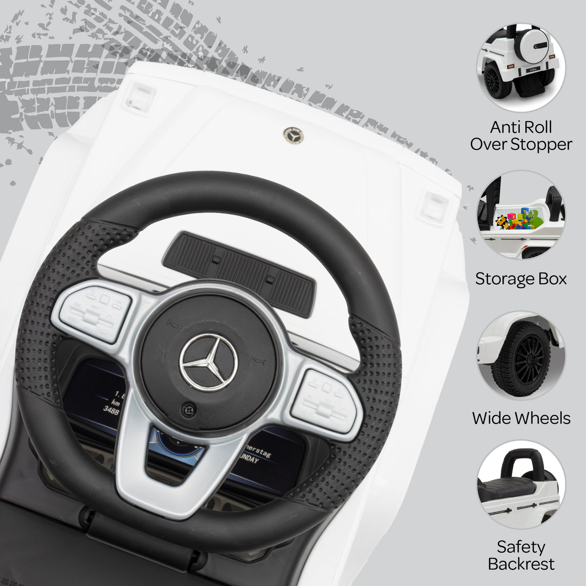 MOON Licensed Mercedes Ride on -white