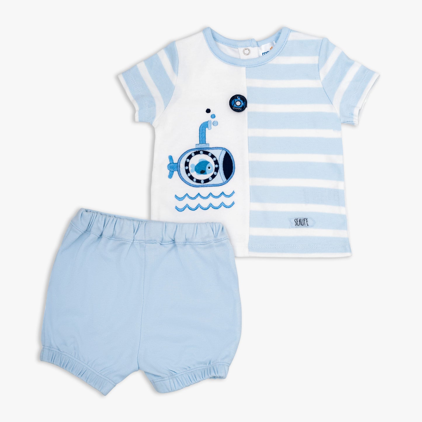 طقم بلوزة وشورت أزرق