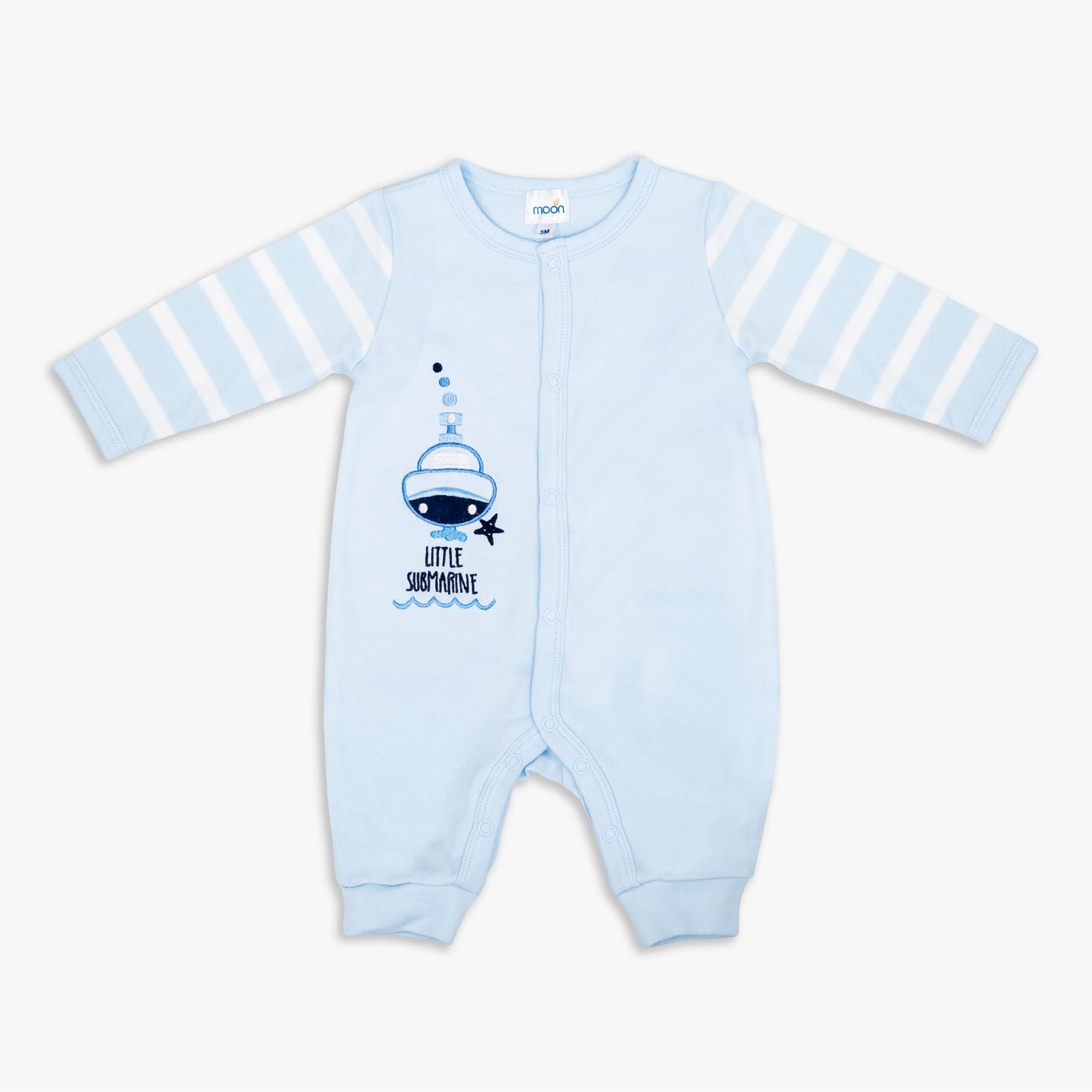 طقم ملابس نوم وقبعة وصدرية باللون الأزرق