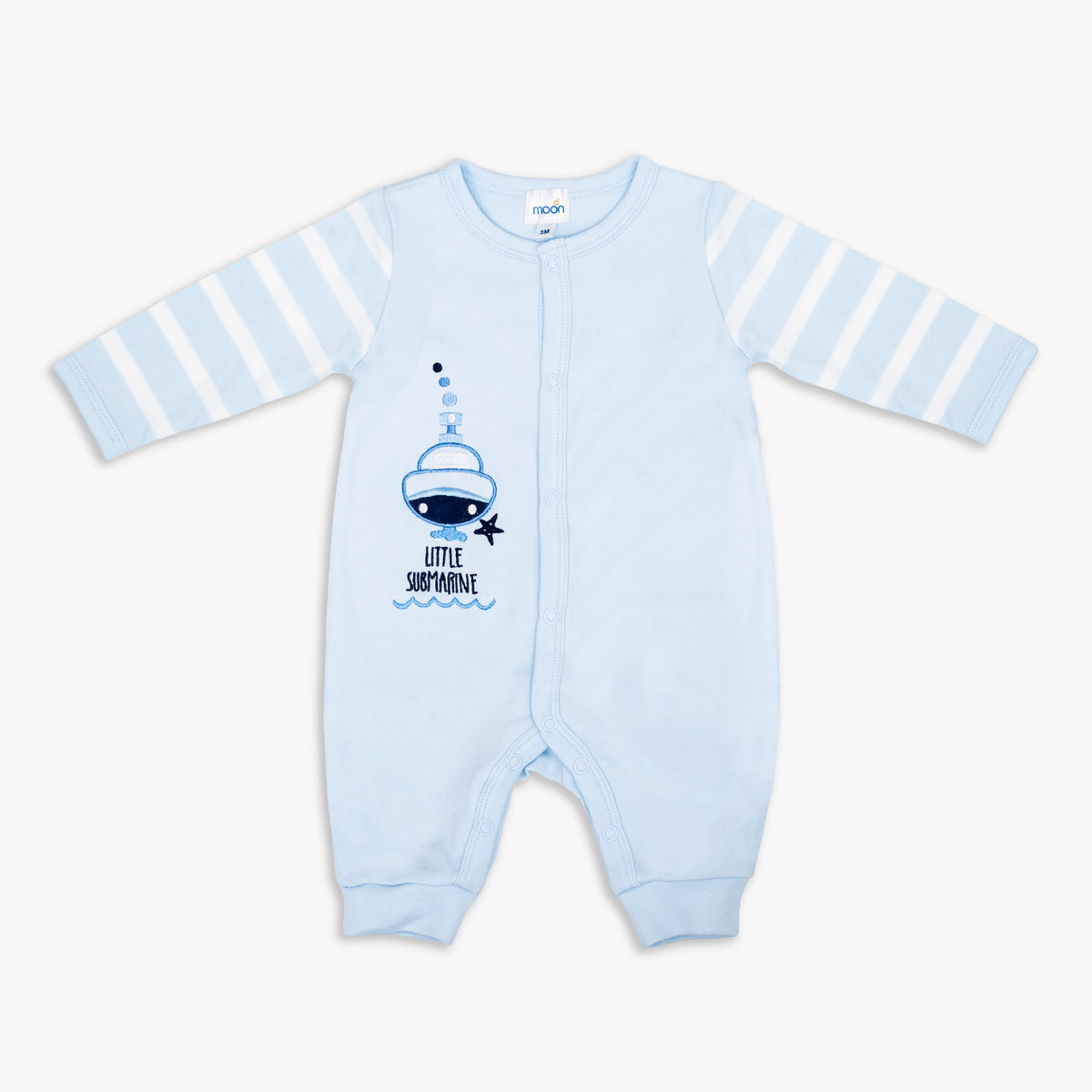 Sleepsuit Cap & Bib Set Blue - The Moon Brand™