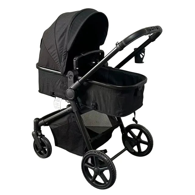 MOON Trezzo 3-in-1 Baby Travel System – Convertible Stroller, Car Seat & Bassinet (0-22kg)-Black