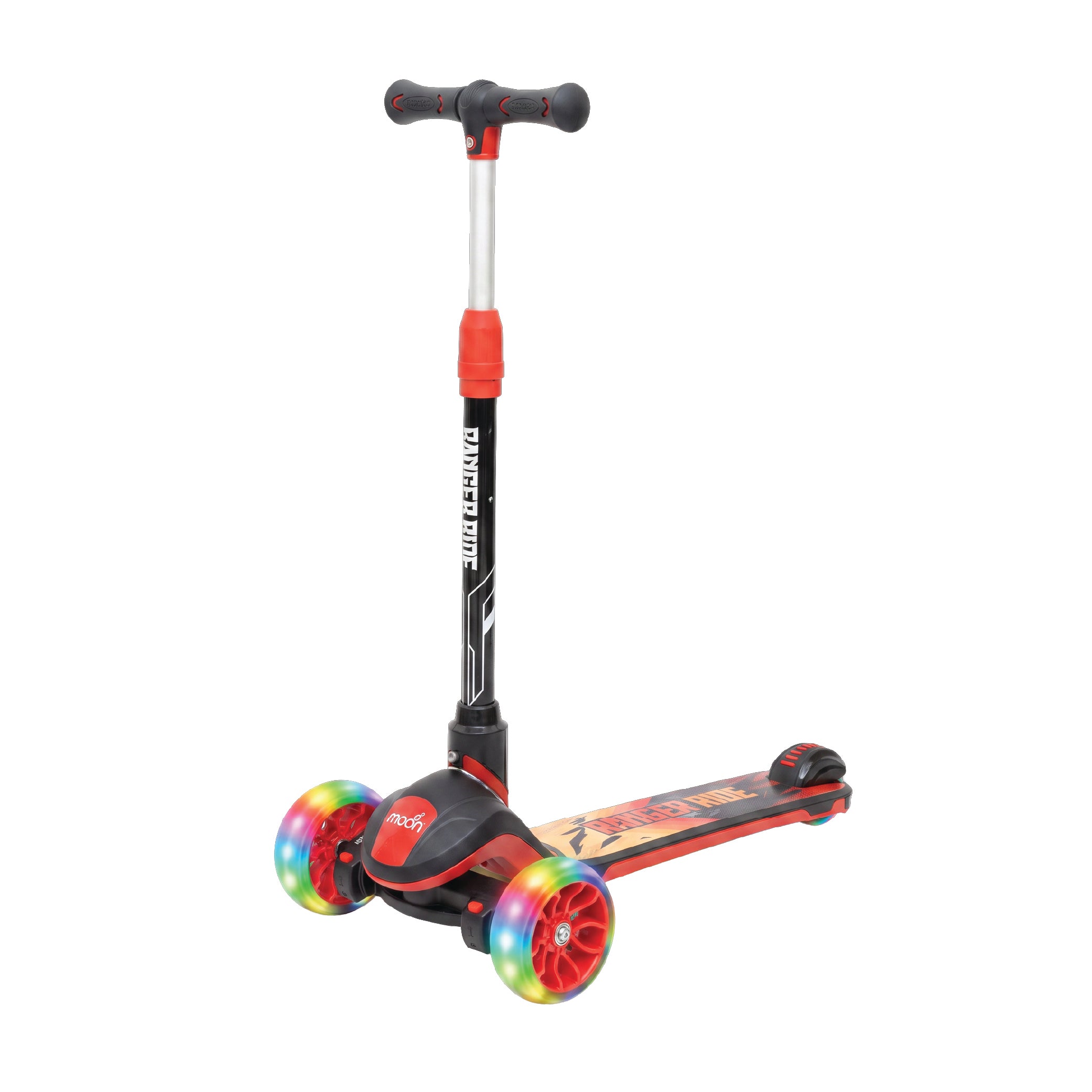 The Moon Brand Ranger Ride Skate Kids scooter with LED Wheels-Red