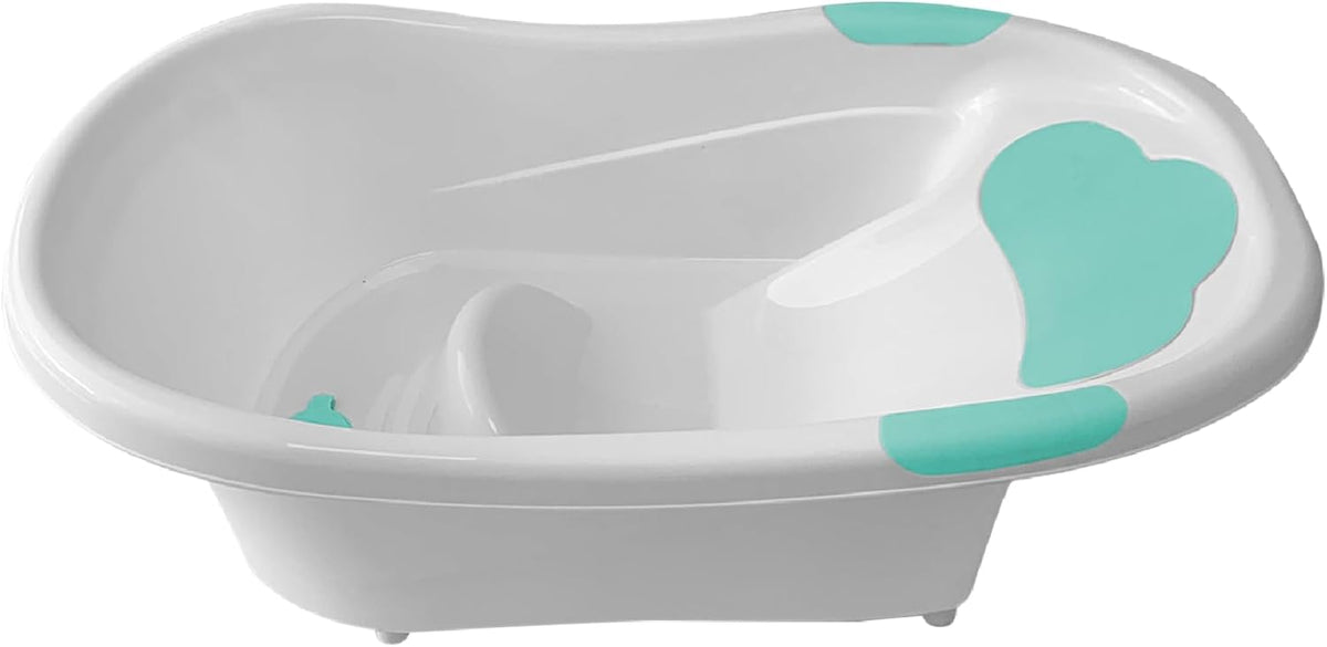 The MOON Brand Wavee Baby Bathtub | PP + TPR Infant Bath Tub for 0–3 Years | Lightweight Non-Slip Base Toddler Bath Tub | Durable & Comfortable Baby Shower -Green. - The Moon Brand™