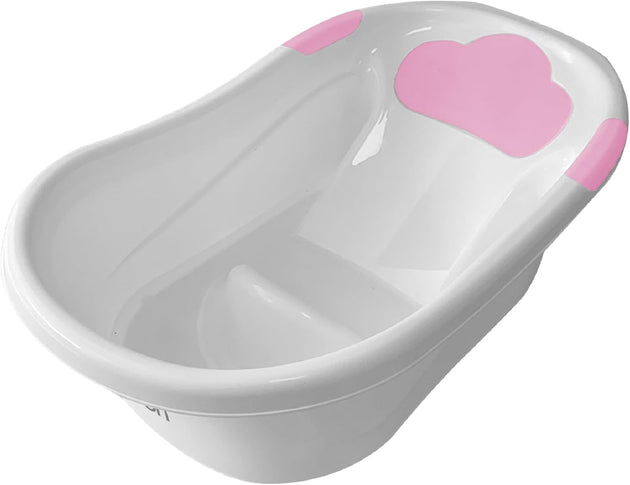 The MOON Brand Wavee Baby Bathtub | PP + TPR Infant Bath Tub for 0–3 Years | Lightweight Non-Slip Base Toddler Bath Tub | Durable & Comfortable Baby Shower -Pink - The Moon Brand™