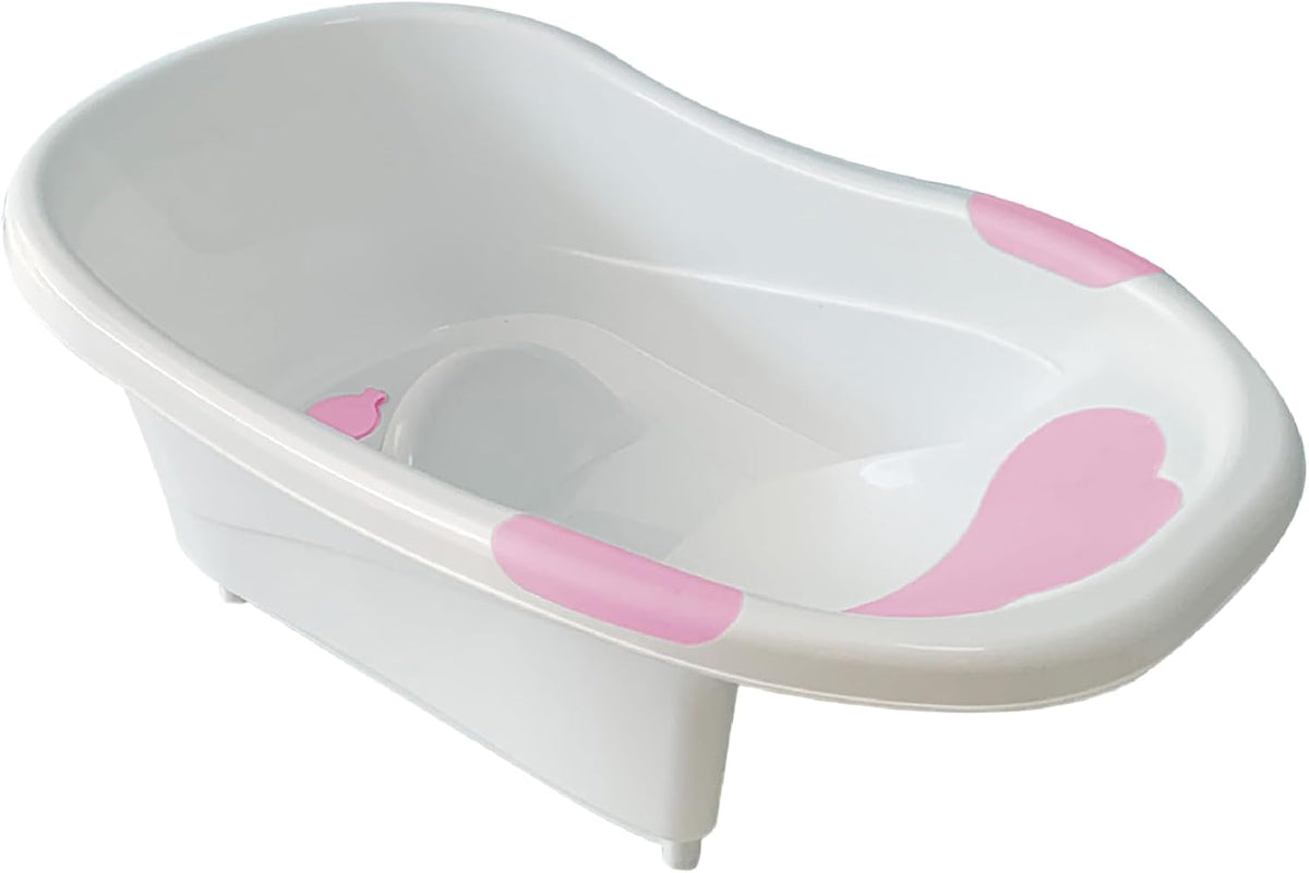 The MOON Brand Wavee Baby Bathtub | PP + TPR Infant Bath Tub for 0–3 Years | Lightweight Non-Slip Base Toddler Bath Tub | Durable & Comfortable Baby Shower -Pink - The Moon Brand™