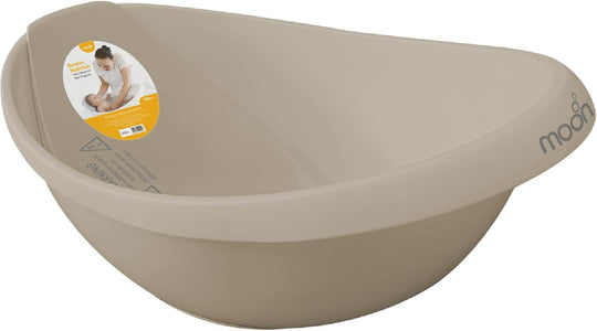 The MOON Brand Baby Bathtub| PP + TPR Infant Bath Tub for 0–3 Years | Lightweight Non-Slip Toddler Bath Tub | Durable & Comfortable Baby Shower -Beige. - The Moon Brand™