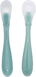 The Moon Brand Baby Silicone feeding Spoon Set – Baby Led Weaning- First Stage -Soft Gum-Friendly, BPA Free, Eco-Friendly, Dishwasher Safe, with Travel Case – Pack of 2-Blue