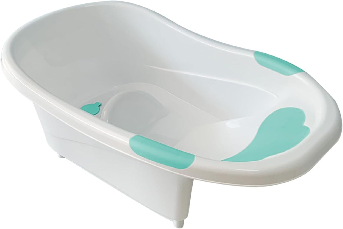 The MOON Brand Wavee Baby Bathtub | PP + TPR Infant Bath Tub for 0–3 Years | Lightweight Non-Slip Base Toddler Bath Tub | Durable & Comfortable Baby Shower -Green. - The Moon Brand™