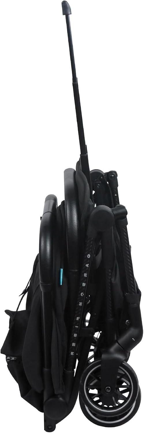 The MOON Brand Tripzi Carbon Fiber Cabin Stroller – Ultra-Lightweight, Travel-Ready Stroller with Easy Fold, Five-Point Safety Harness, Leather Handle for Babies 0–36 Months-Black