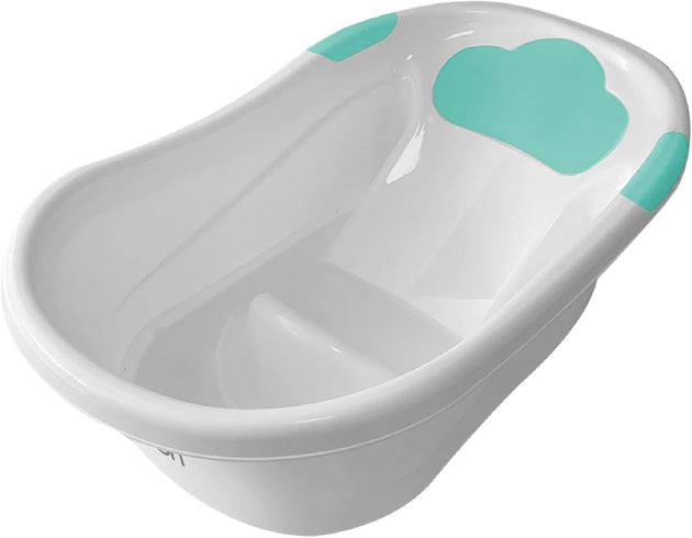 The MOON Brand Wavee Baby Bathtub | PP + TPR Infant Bath Tub for 0–3 Years | Lightweight Non-Slip Base Toddler Bath Tub | Durable & Comfortable Baby Shower -Green. - The Moon Brand™