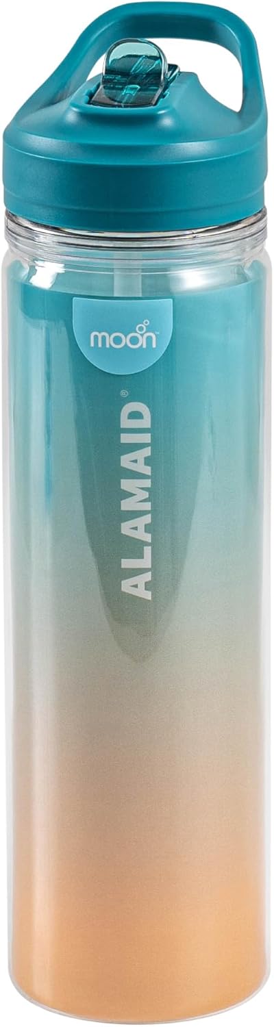 The Moon Brand WrinkleFree 590ml Sipper for Kids - Portable Water/Juice Bottle for Indoor/Outdoor Activities - SpillProof & Break Resistant - BPAFree - Idea for Children - Blue - The Moon Brand™