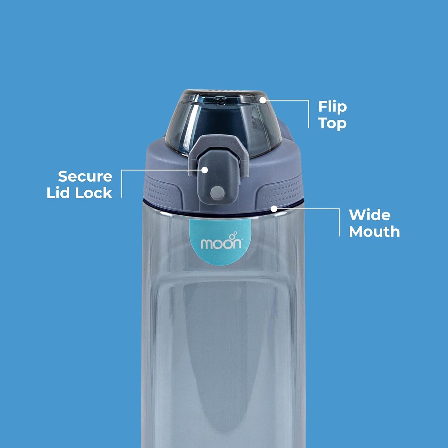 The Moon Brand Active Chug Bottle for Kids Portable 700ml Sippy Mug with Easy Sipping Spill Proof & Break Resistant BPA Free Dishwasher Safe- for All Kids- Blue