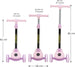 The MOON Brand Whizz Foldable 3-Wheel Kids Scooter– Adjustable Handlebar Lean-to-Steer LED Light-Up Wheels Toddler Scooter for Boys & Girls for Ages 3 Years+ -Little Pony -Pink