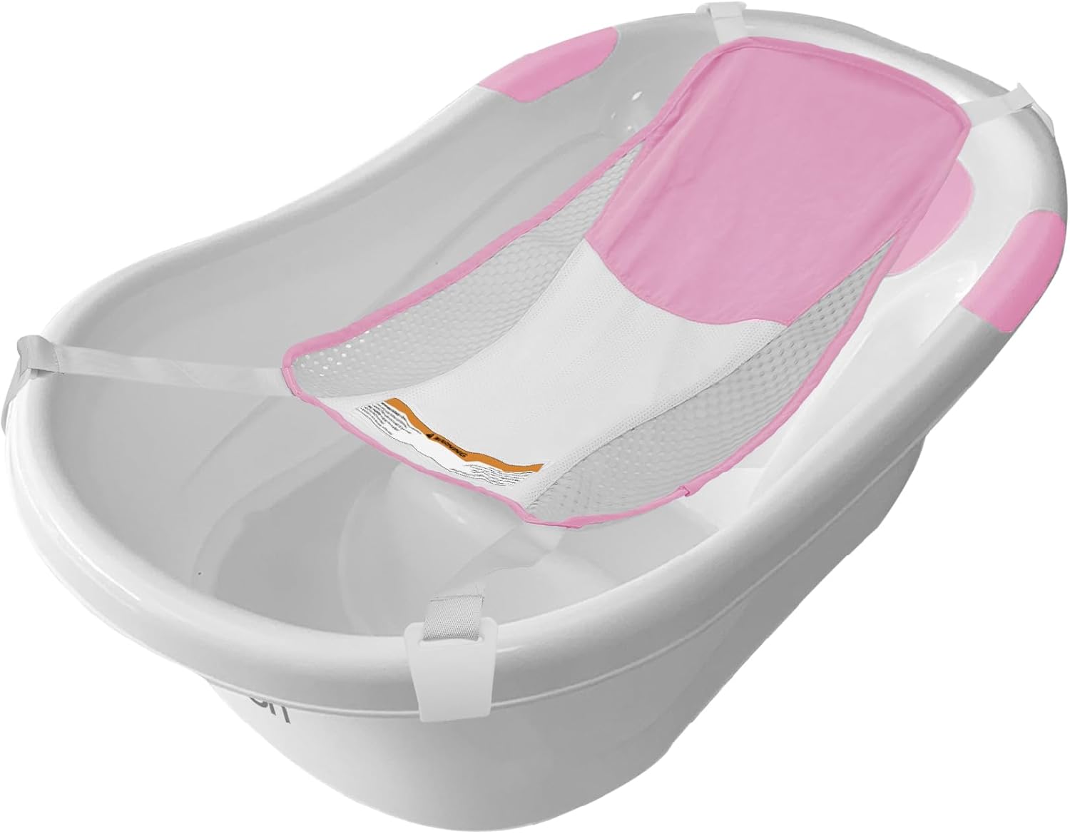 The MOON Brand Wavee Baby Bathtub with Sling |PP + TPR Infant Bath Tub for 0–3 Years | Lightweight Non-Slip | Infant Bath Tub with Support Sling|Baby Shower -Pink.