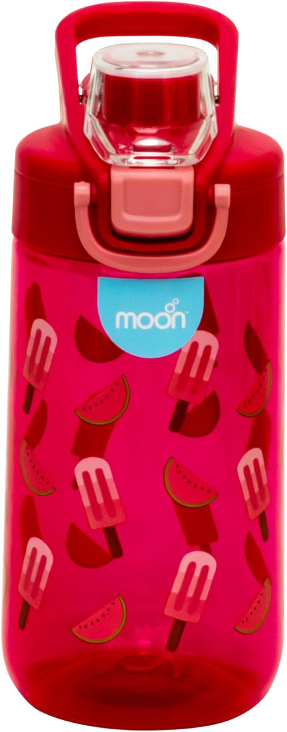 MOON Kids Tritan Water Bottle - Portable 630ml for Indoor & Outdoor Activities- Spill Proof-Break Resistant-BPA Free - Dishwasher Safe, Odor-Free - Pink, (MNSFPMT14) - The Moon Brand™
