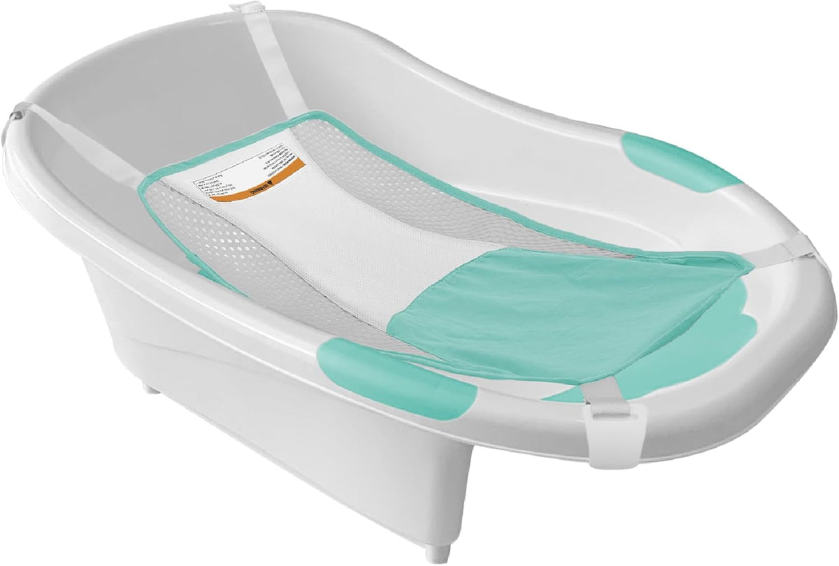 The MOON Brand Wavee Baby Bathtub with Sling | PP + TPR Infant Bath Tub for 0–3 Years | Lightweight Non-Slip Toddler Bath Tub | Durable & Comfortable Baby Shower -Green. - The Moon Brand™