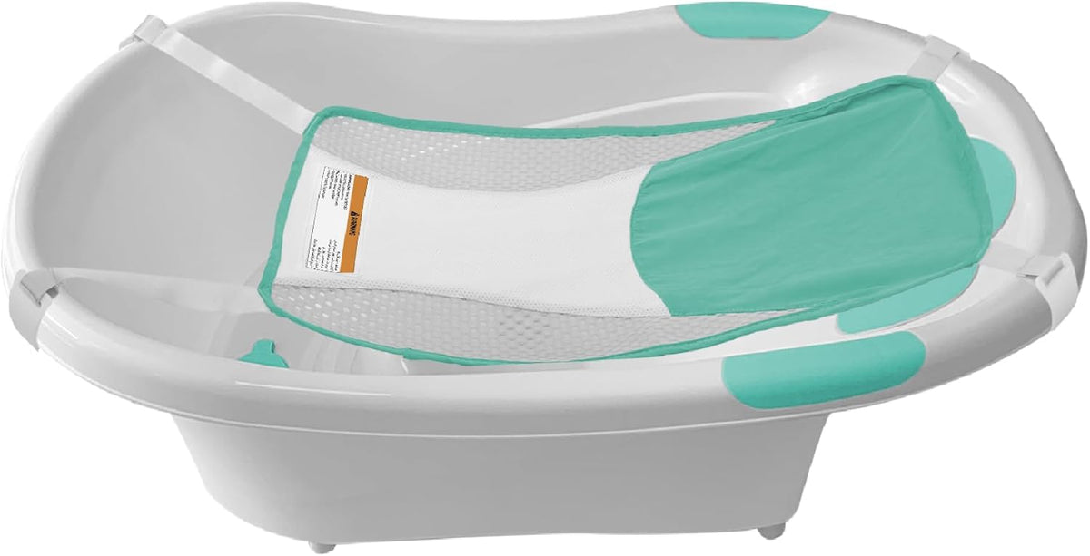 The MOON Brand Wavee Baby Bathtub with Sling | PP + TPR Infant Bath Tub for 0–3 Years | Lightweight Non-Slip Toddler Bath Tub | Durable & Comfortable Baby Shower -Green. - The Moon Brand™