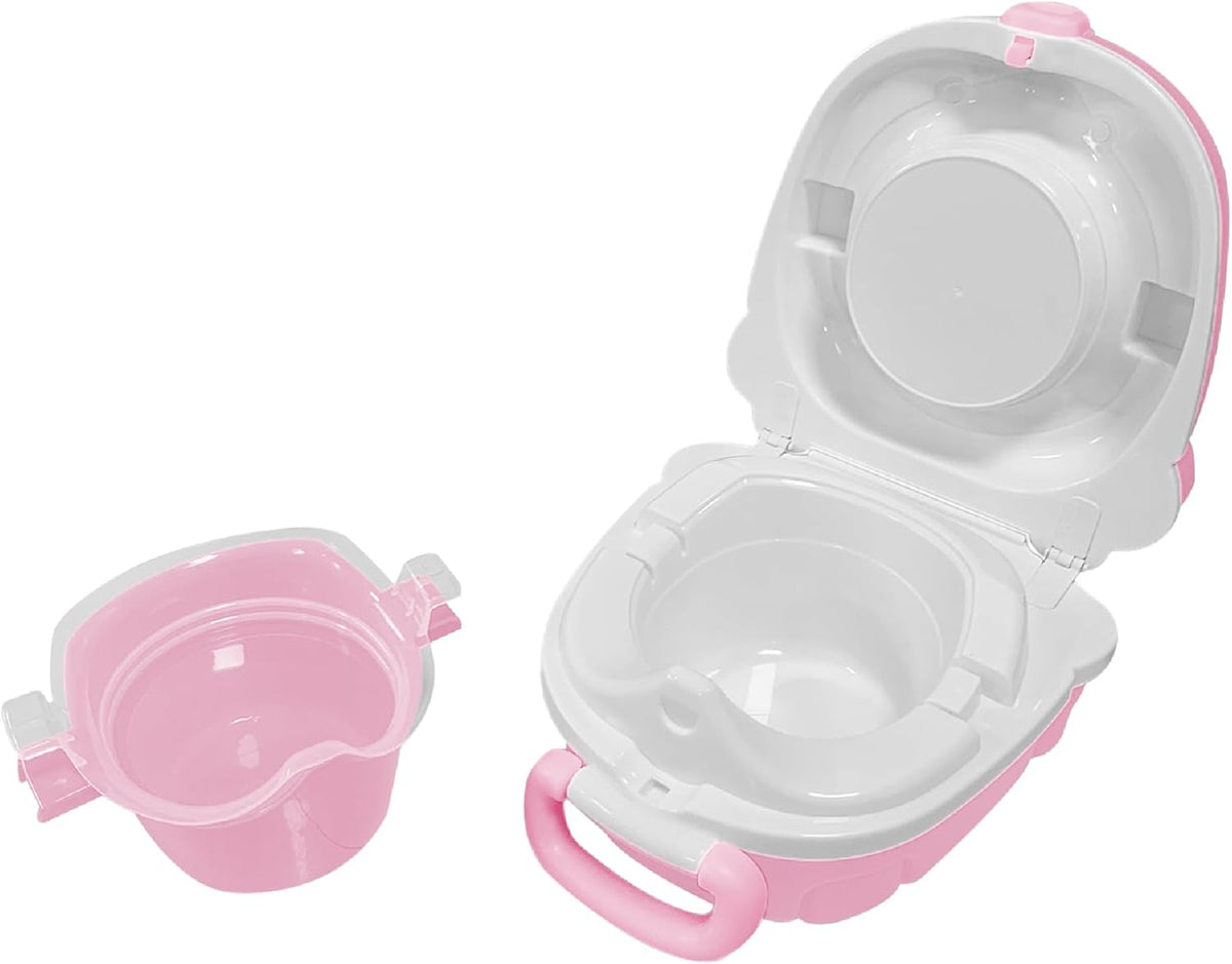 The MOON Brand Nuni Travel Potty Seat – Portable Foldable Toddler Toilet Training Seat, Lightweight Compact Baby Potty Trainer for 0–3 Years, Easy Clean PP Material, Travel Friendly Design-Pink - The Moon Brand™
