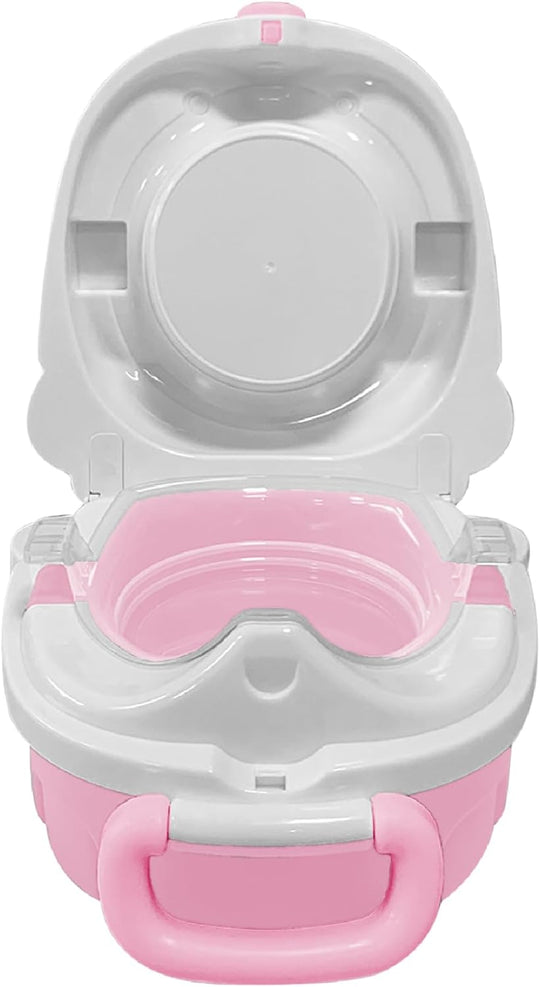The MOON Brand Nuni Travel Potty Seat – Portable Foldable Toddler Toilet Training Seat, Lightweight Compact Baby Potty Trainer for 0–3 Years, Easy Clean PP Material, Travel Friendly Design-Pink - The Moon Brand™