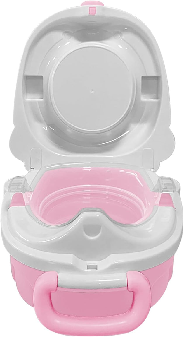 The MOON Brand Nuni Travel Potty Seat – Portable Foldable Toddler Toilet Training Seat, Lightweight Compact Baby Potty Trainer for 0–3 Years, Easy Clean PP Material, Travel Friendly Design-Pink - The Moon Brand™