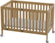 The MOON Brand Snugfold Foldable Baby Crib | 2-Level Height Adjustable | New Zealand Pine Wood | Durable & Decay-Resistant | Up to 50 kg | 0–3 Years | Natural Wood Finish-Natural Wood