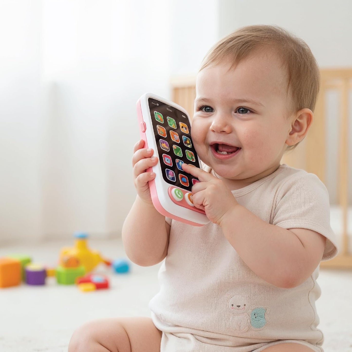 MOON A-Fone Educational and Musical Toy Electronic Touch Screen Mobile Phone Toys for Kids- 6m+ - Pink