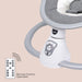 The Moon Brand Baby Swing. 0 - 6m ,Holds upto 9kg. Gentle Swaying Motion. In Built Music System. Flexible Speed and Timer Settings. With Remote Control. Motion Sensor. 5 Point Harness - Grey