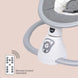 The Moon Brand Baby Swing. 0 - 6m ,Holds upto 9kg. Gentle Swaying Motion. In Built Music System. Flexible Speed and Timer Settings. With Remote Control. Motion Sensor. 5 Point Harness - Grey