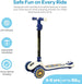 The MOON Brand Whizz Foldable 3-Wheel Kids Scooter– Adjustable Handlebar Lean-to-Steer LED Light-Up Wheels Toddler Scooter for Boys & Girls for Ages 3 Years+ -Dinosaur Design -White