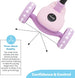 The MOON Brand Whizz Foldable 3-Wheel Kids Scooter– Adjustable Handlebar Lean-to-Steer LED Light-Up Wheels Toddler Scooter for Boys & Girls for Ages 3 Years+ -Little Pony -Pink