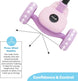 The MOON Brand Whizz Foldable 3-Wheel Kids Scooter– Adjustable Handlebar Lean-to-Steer LED Light-Up Wheels Toddler Scooter for Boys & Girls for Ages 3 Years+ -Little Pony -Pink
