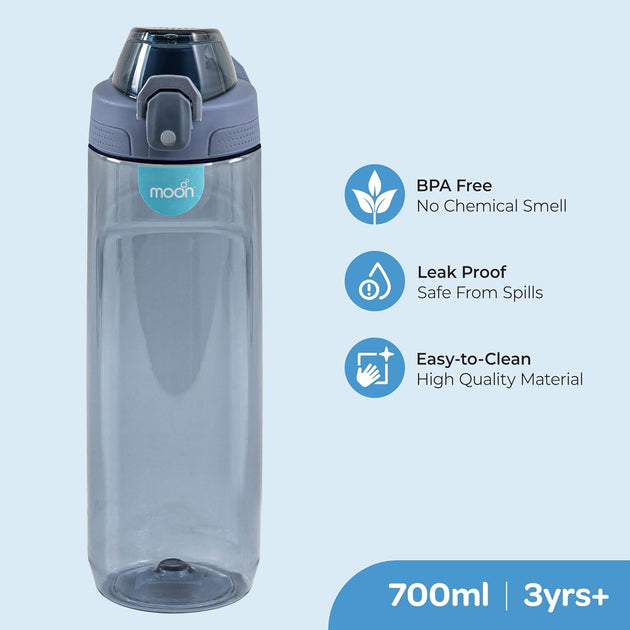 The Moon Brand Active Chug Bottle for Kids Portable 700ml Sippy Mug with Easy Sipping Spill Proof & Break Resistant BPA Free Dishwasher Safe- for All Kids- Blue - The Moon Brand™