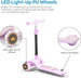 The MOON Brand Whizz Foldable 3-Wheel Kids Scooter– Adjustable Handlebar Lean-to-Steer LED Light-Up Wheels Toddler Scooter for Boys & Girls for Ages 3 Years+ -Little Pony -Pink