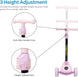 The MOON Brand Whizz Foldable 3-Wheel Kids Scooter– Adjustable Handlebar Lean-to-Steer LED Light-Up Wheels Toddler Scooter for Boys & Girls for Ages 3 Years+ -Little Pony -Pink