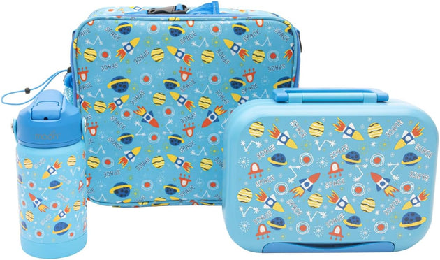 The Moon Brand Marmita Kids Lunch Box Set with Insulated Bottle & Bag – Leak-Proof,Bento Box with Compartments,Microwave & Dishwasher Safe, Easy-Open Latch,BPA-Free,Perfect for School Lunches-Blue - The Moon Brand™