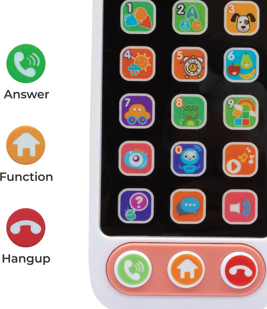 MOON A-Fone Educational and Musical Toy Electronic Touch Screen Mobile Phone Toys for Kids- 6m+ - Pink