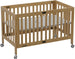 The MOON Brand Snugfold Foldable Baby Crib | 2-Level Height Adjustable | New Zealand Pine Wood | Durable & Decay-Resistant | Up to 50 kg | 0–3 Years | Natural Wood Finish-Natural Wood