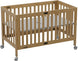 The MOON Brand Snugfold Foldable Baby Crib | 2-Level Height Adjustable | New Zealand Pine Wood | Durable & Decay-Resistant | Up to 50 kg | 0–3 Years | Natural Wood Finish-Natural Wood