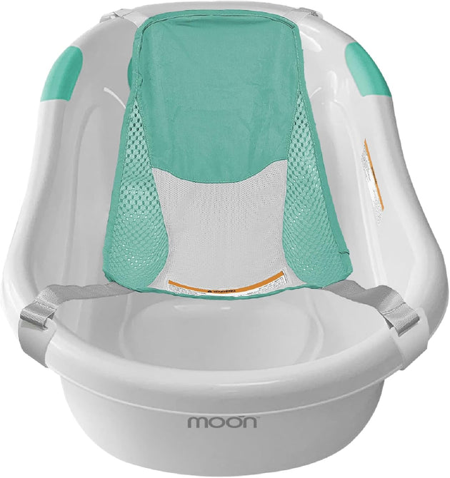 The MOON Brand Wavee Baby Bathtub with Sling | PP + TPR Infant Bath Tub for 0–3 Years | Lightweight Non-Slip Toddler Bath Tub | Durable & Comfortable Baby Shower -Green. - The Moon Brand™