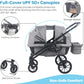 The Moon Brand Kube Wagon Stroller for Kids & Toddlers, Push & Pull Convertible Wagon All-Terrain Wheels, UPF 50+ Canopy, BPA-Free Snack Tray, Compact Fold, Storage, 6M–4Y, 24kgs/Seat-Black