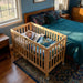The MOON Brand Snugfold Foldable Baby Crib | 2-Level Height Adjustable | New Zealand Pine Wood | Durable & Decay-Resistant | Up to 50 kg | 0–3 Years | Natural Wood Finish-Natural Wood
