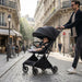 The MOON Brand Tripzi Carbon Fiber Cabin Stroller – Ultra-Lightweight, Travel-Ready Stroller with Easy Fold, Five-Point Safety Harness, Leather Handle for Babies 0–36 Months-Black